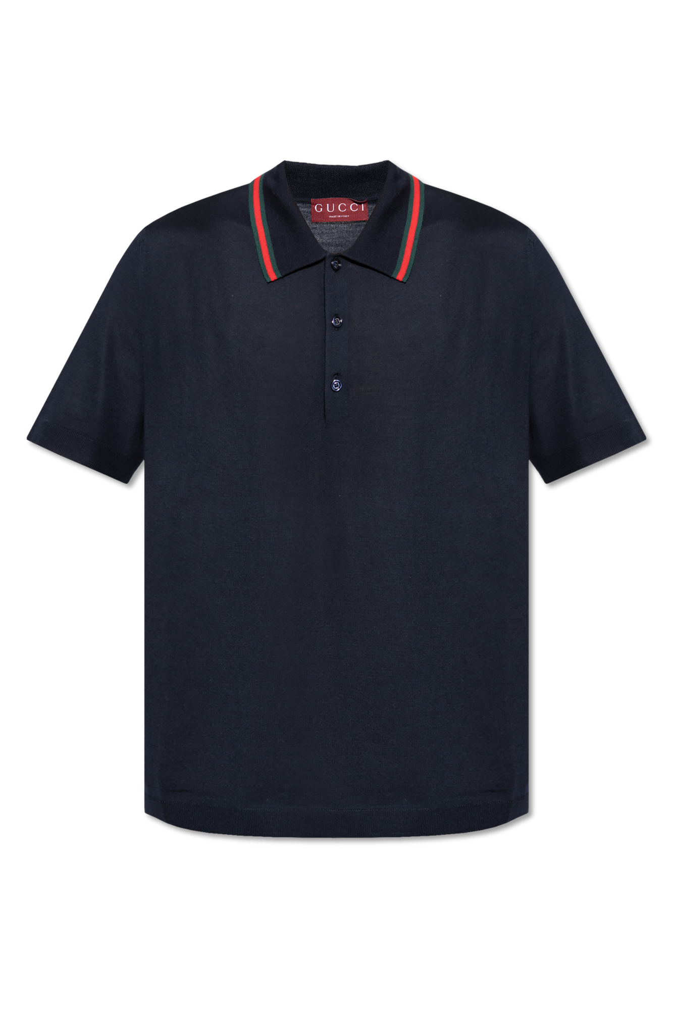 Gucci Wool polo with distinctive Web stripe | Men's | Vitkac